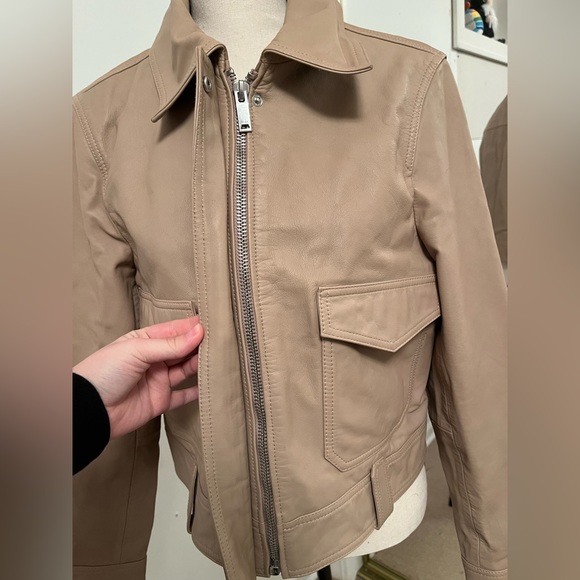 REISS KAJA LEATHER JACKET - Picture 3 of 5